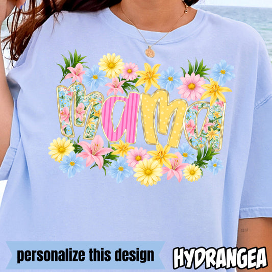 **PERSONALIZED** Bright Floral Name- Full Color DTF Transfer