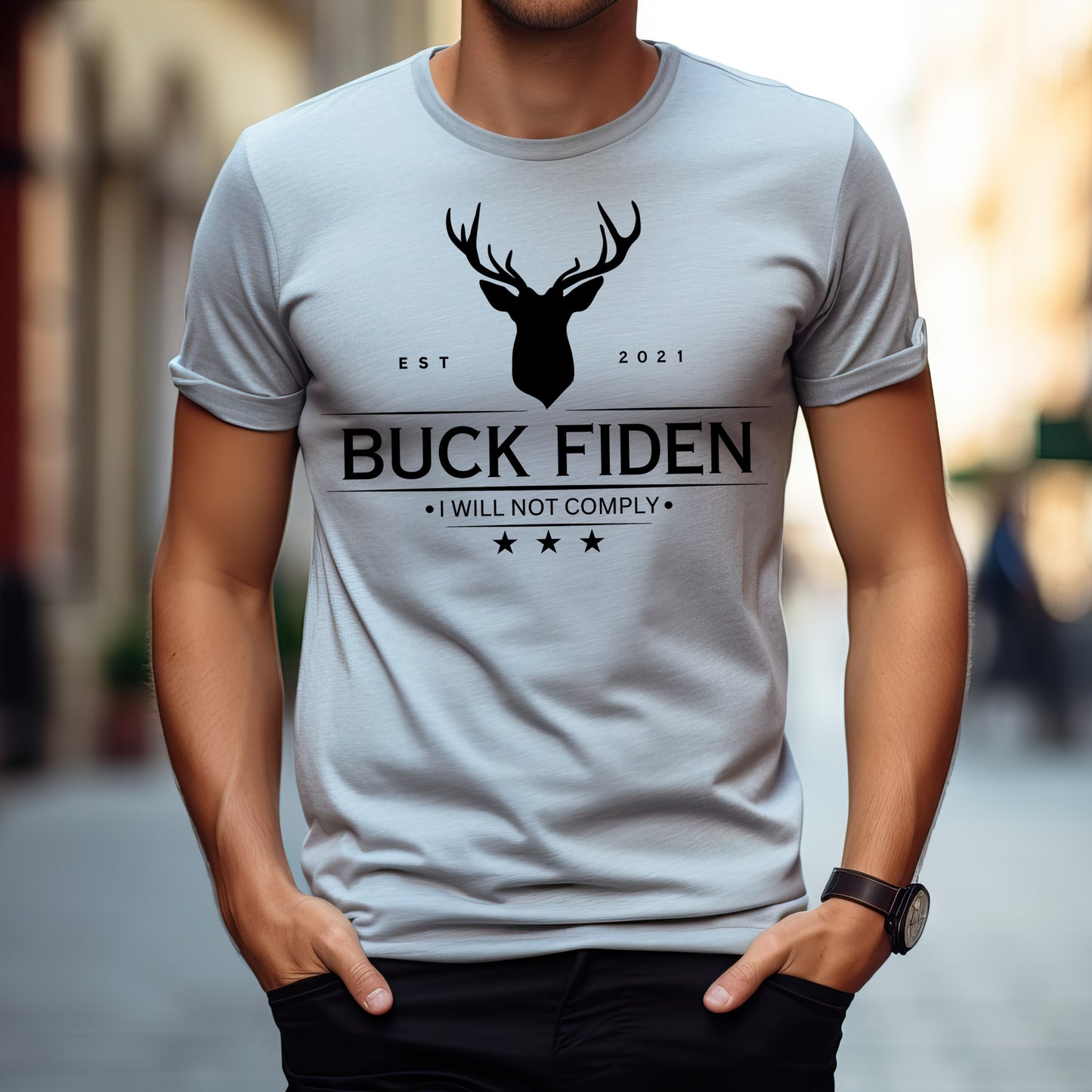 Buck Fiden- Single Color (black)- 11.5" wide Plastisol Screen Print Transfer