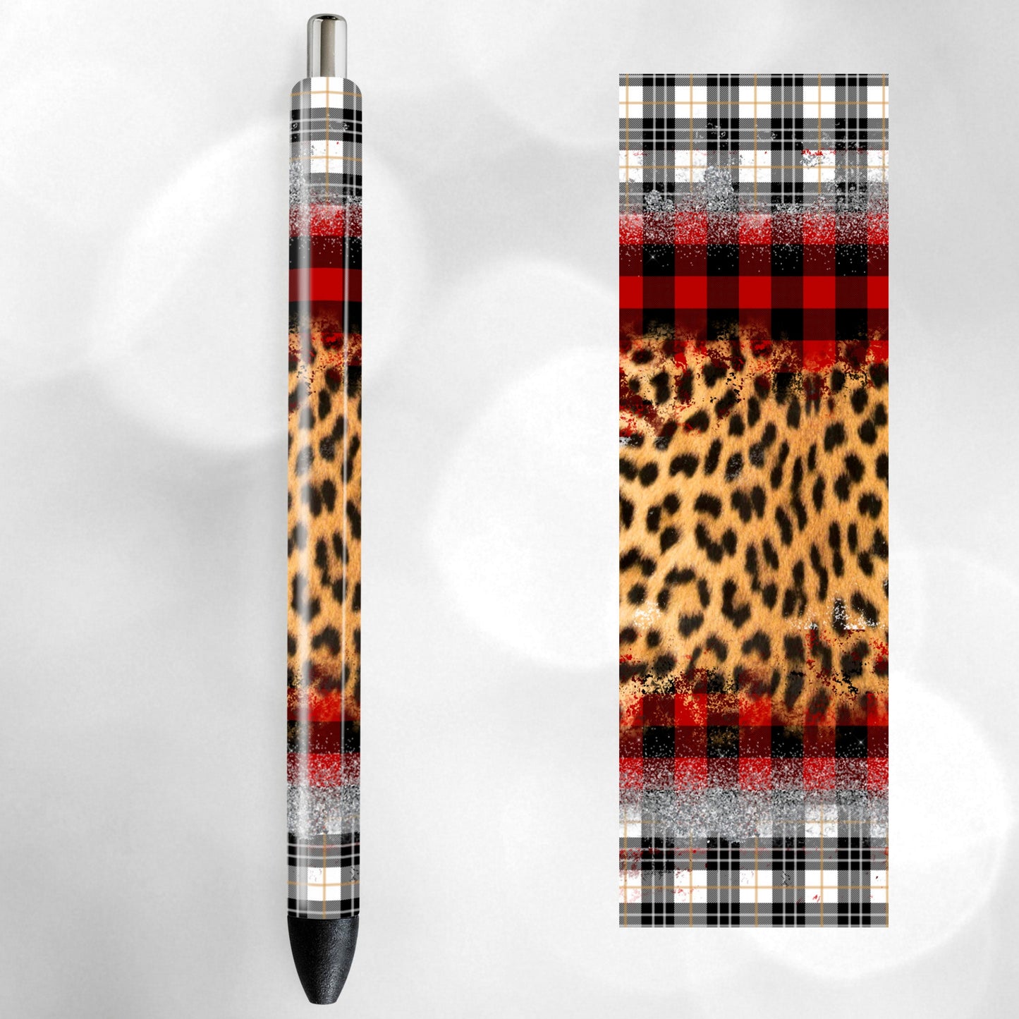 Buffalo Plaid Christmas- UV DTF- Pen Wrap