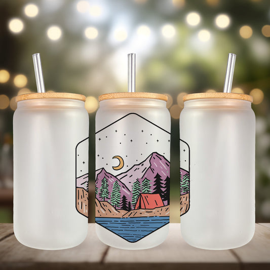 Camping Under the Stars UV DTF- 16oz Cup Decal