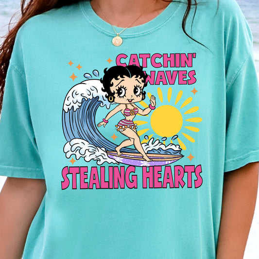 Catchin' Waves Stealing Hearts-Full Color DTF Transfer