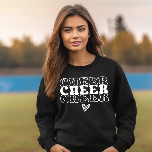 Cheer Cheer Cheer- Single Color (white)- 11.5" wide Plastisol Screen Print Transfer