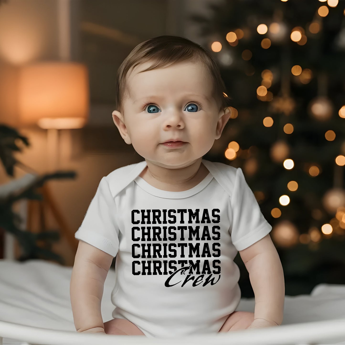 Christmas Crew (infant)- Single Color (black)- 4.5" wide Plastisol Screen Print Transfer