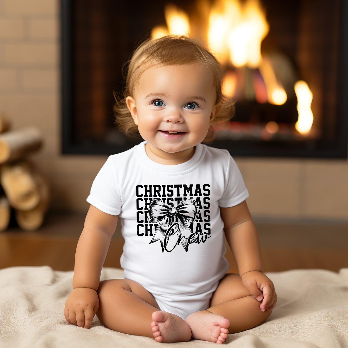 Coquette Christmas Crew (infant)- Single Color (black)- 4.5" wide Plastisol Screen Print Transfer