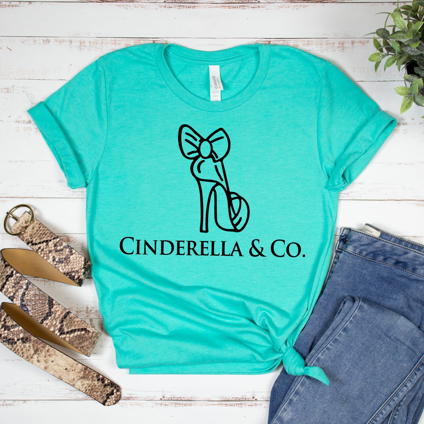 Cinderella & Co.- Single Color (black)- 11.5" wide Plastisol Screen Print Transfer