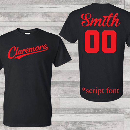 Claremore Zebras Fan Tee - Black