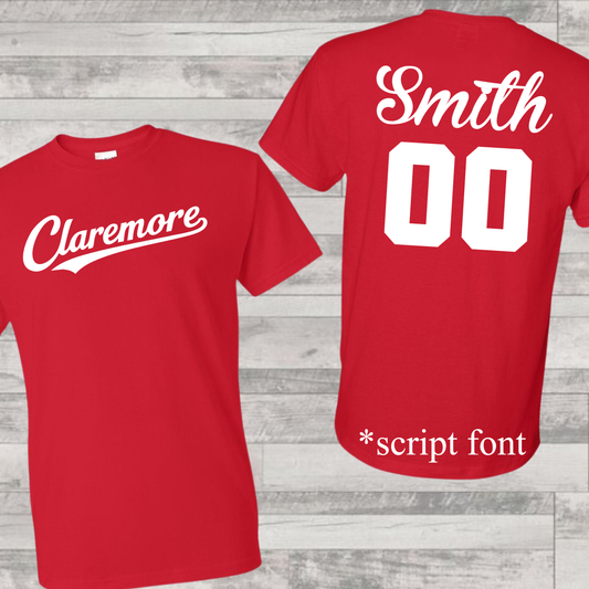 Claremore Zebras Fan Tee - Red