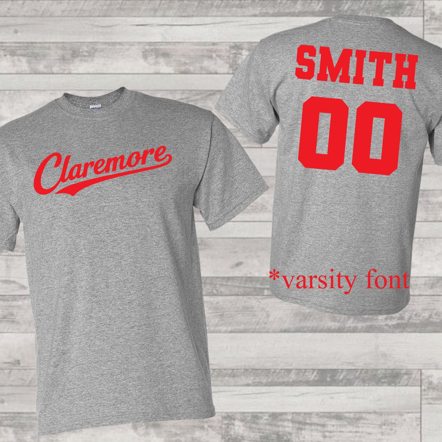 Claremore Zebras Fan Tee - Sport Grey