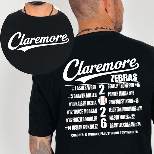 Claremore Zebras Team Tee - Black