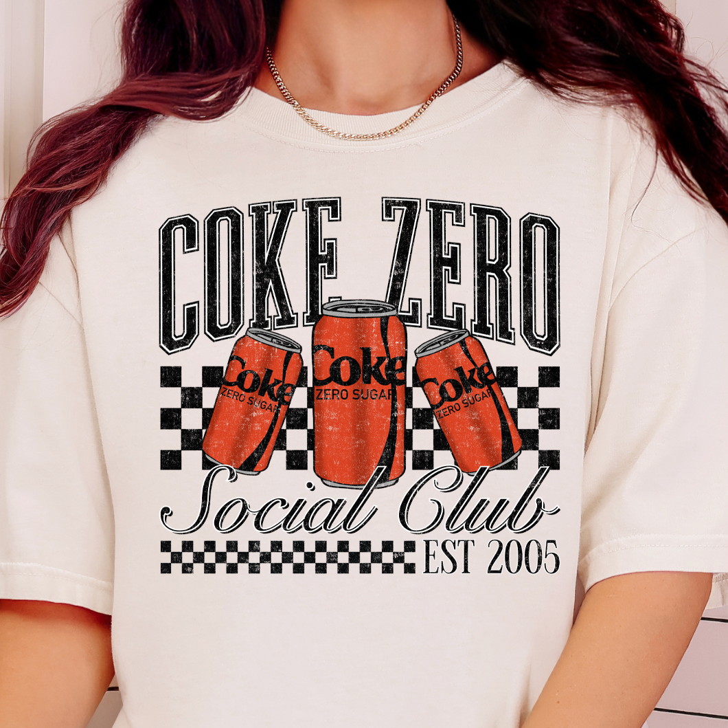 Coke Zero Social Club- Full Color DTF Transfer