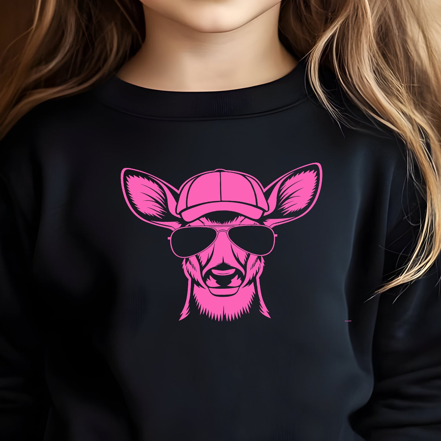 Country Deer (toddler)- Single Color (bright pink)- 7” wide Single Color Transfer
