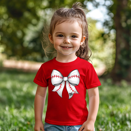 Baseball Bow Tee - Red