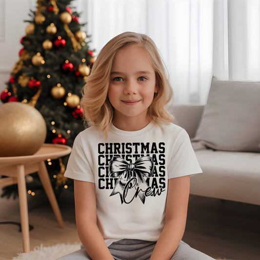 Coquette Christmas Crew (toddler)- Single Color (black)- 7" wide Plastisol Screen Print Transfer