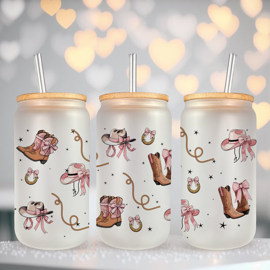 Coquette Cowgirl UV DTF- 16oz Cup Wrap