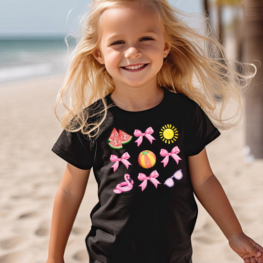 Coquette Summer (toddler) *full color matte clear film*- 7" wide Plastisol Screen Print Transfer