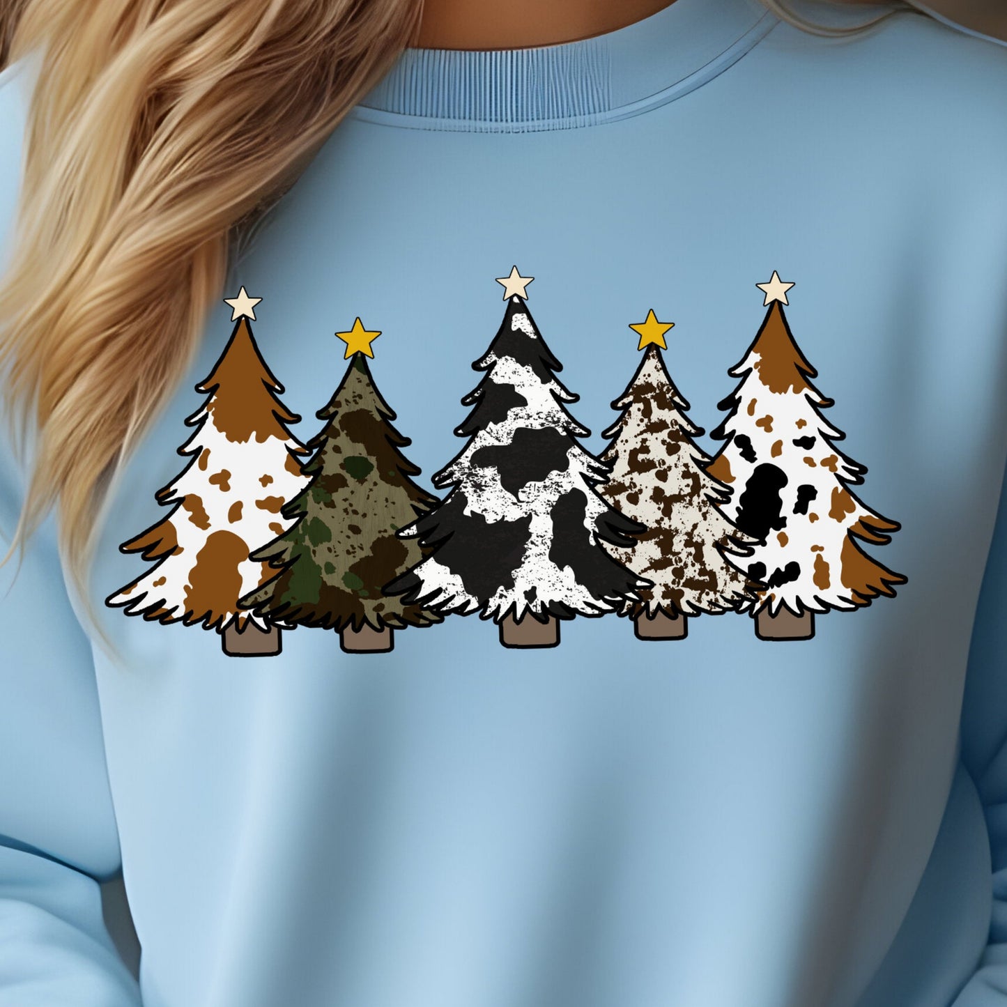Country Christmas Trees- 11" wide DTF Transfer