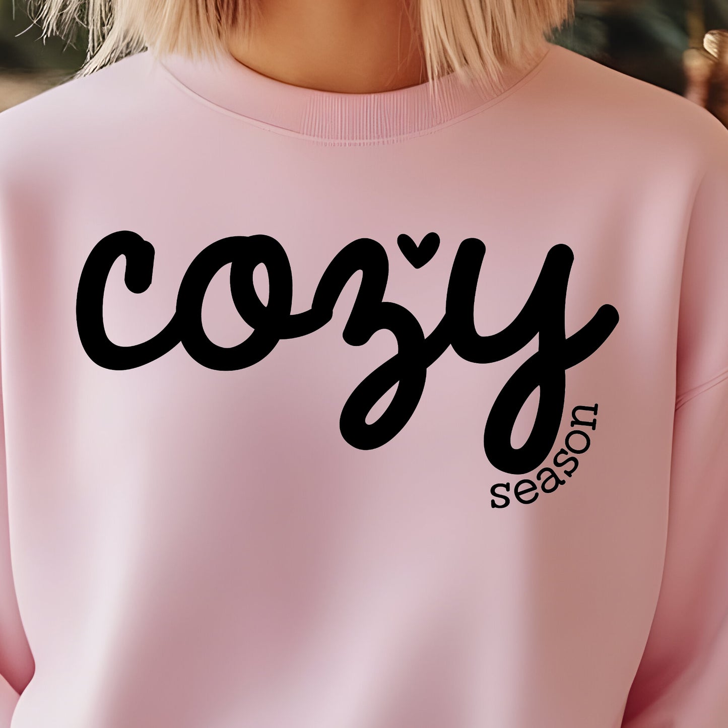 Cozy Season- Single Color (black)- 11.5” wide Screen Print Transfer