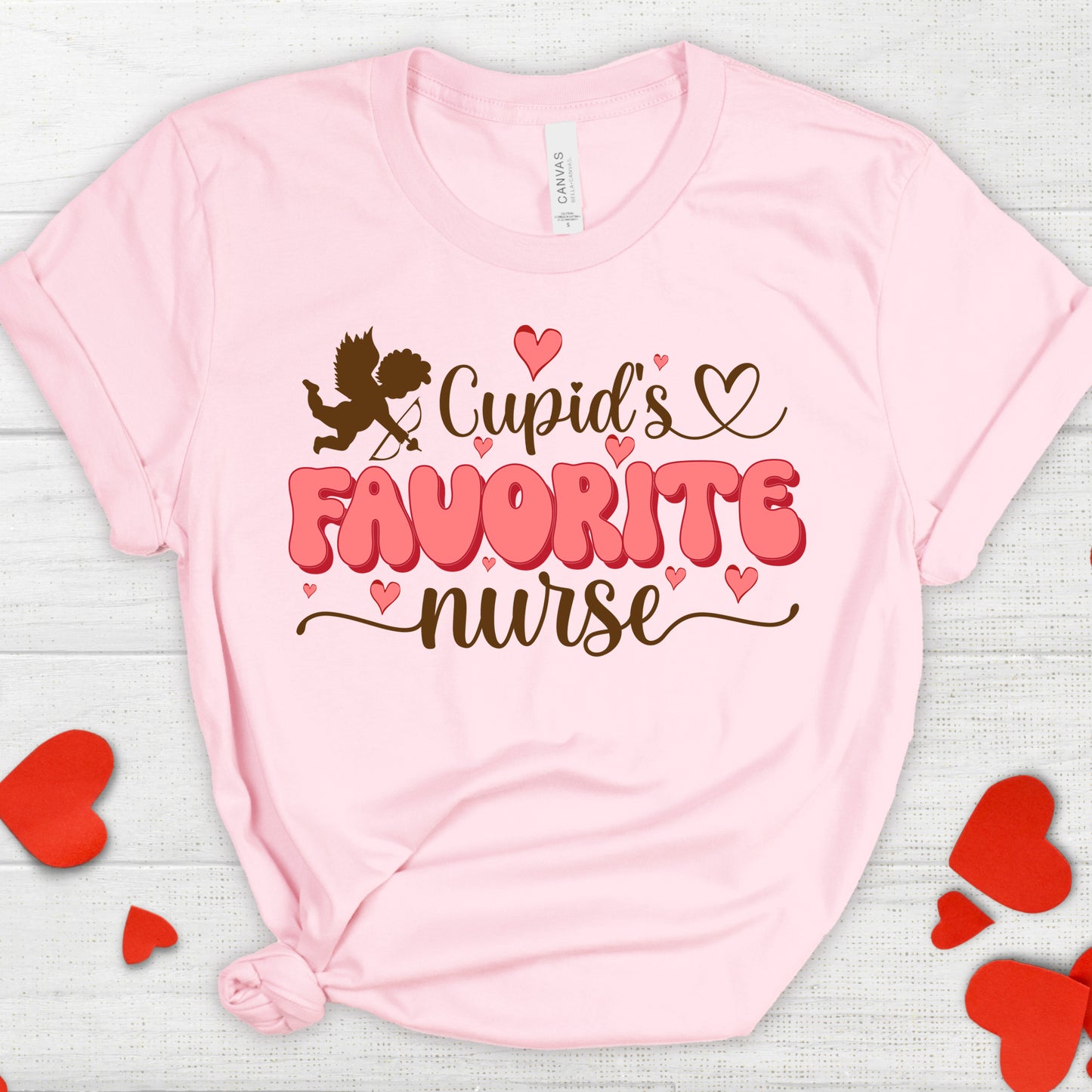 Cupid's Favorite Nurse- *full color matte clear film*- 11.5" wide Plastisol Screen Print Transfer