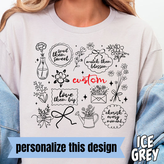 **PERSONALIZED** Cherish Every Moment Collage- Single Color DTF Transfer