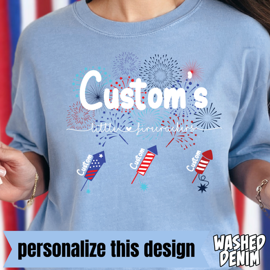 **PERSONALIZED** Little Firecrackers- Full Color DTF Transfer