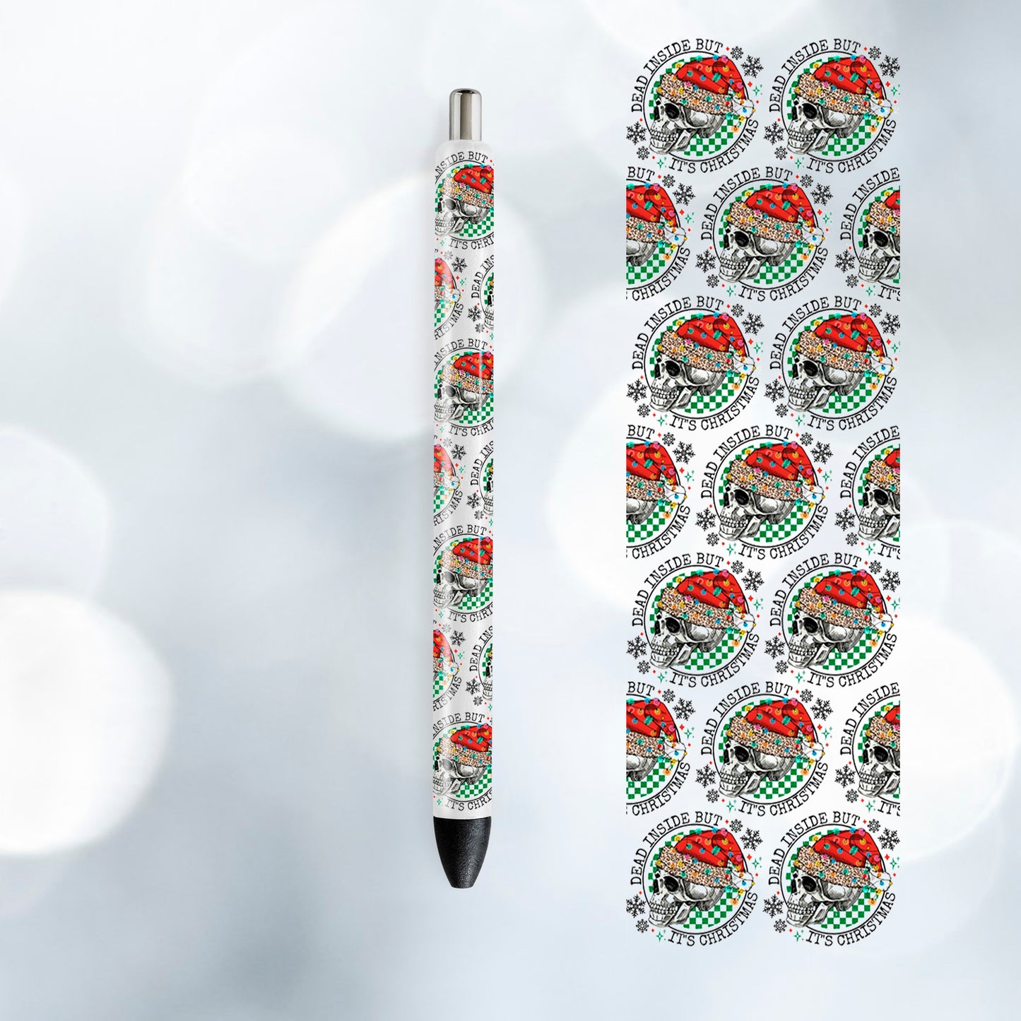 Dead Inside, but It's Christmas- UV DTF- Pen Wrap