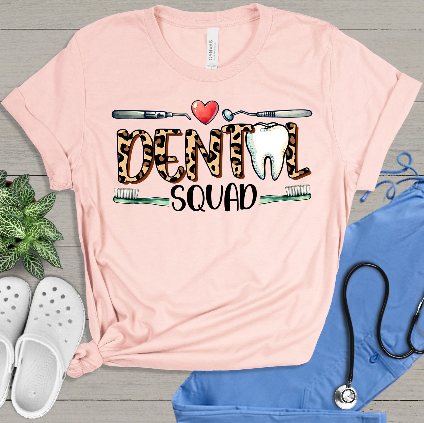 Dental Squad- *full color matte clear film*- 11.5" wide Plastisol Screen Print Transfer