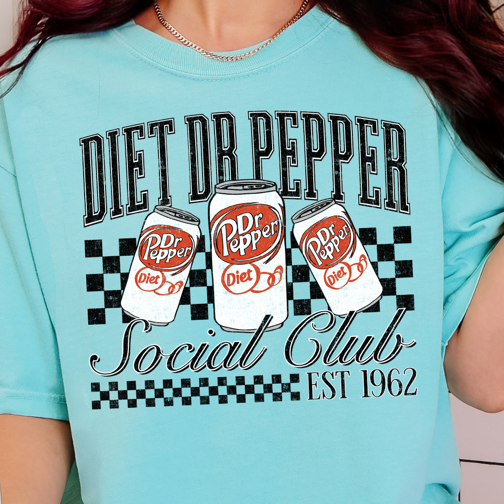 Diet Dr. Pepper Social Club- Full Color DTF Transfer