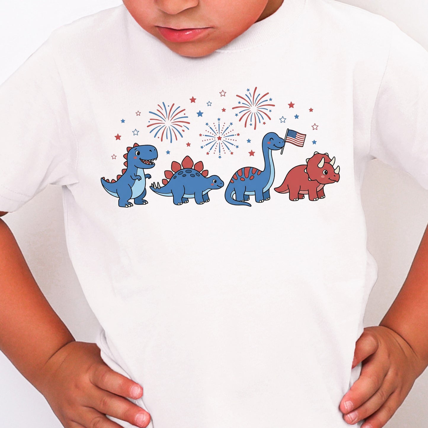 Patriotic Dino Parade- Full Color DTF Transfer