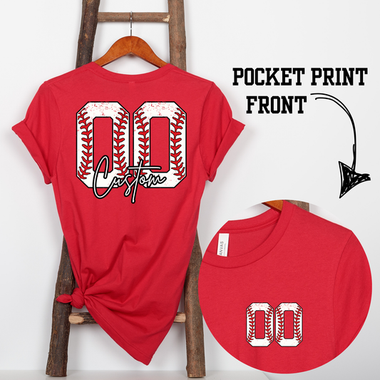 Baseball Number Tee - Red