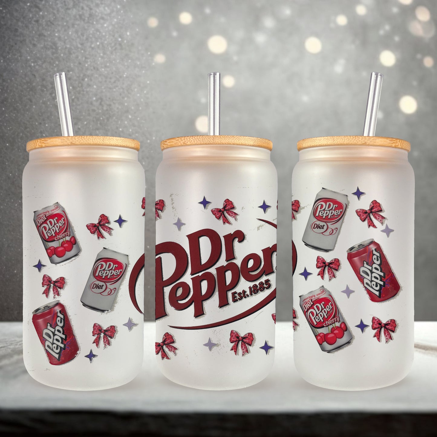 Dr. Pepper Cans UV DTF- 16oz Cup Wrap