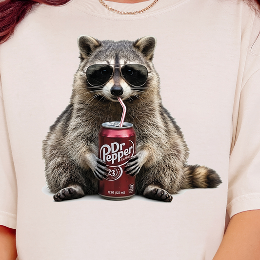 Dr. Pepper Raccoon-Full Color DTF Transfer