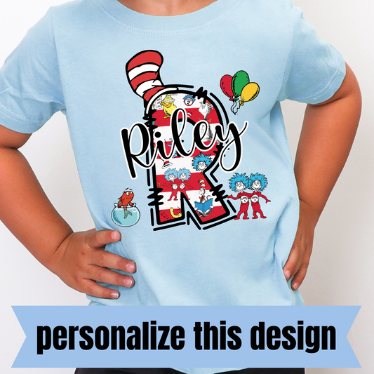 **PERSONALIZED CUSTOM** Suess Letters- DTF Transfer