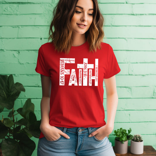 FAITH- Single Color (white)- 11.5" wide Plastisol Screen Print Transfer