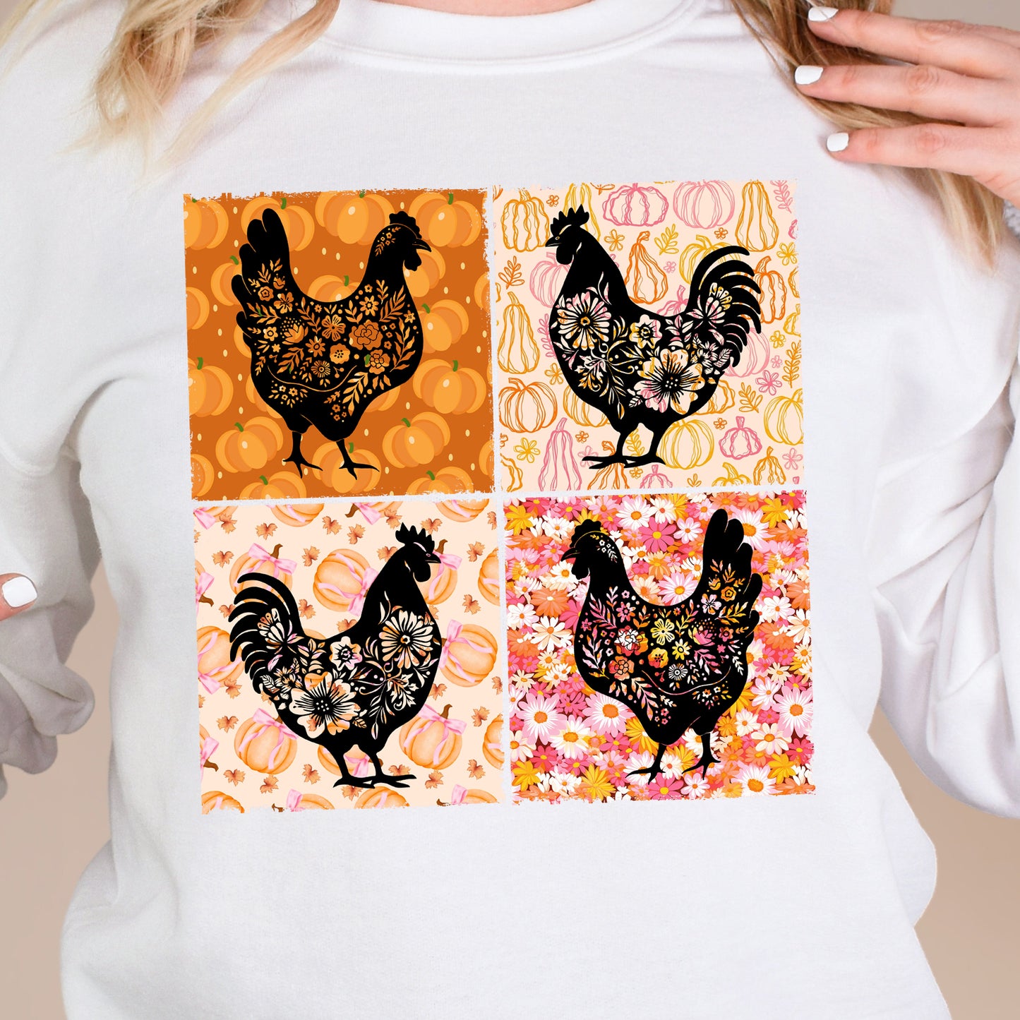 Fall Chickens- 11” DTF Transfer