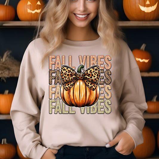 Fall Vibes *full color matte clear film*- 11.5" wide Plastisol Screen Print Transfer