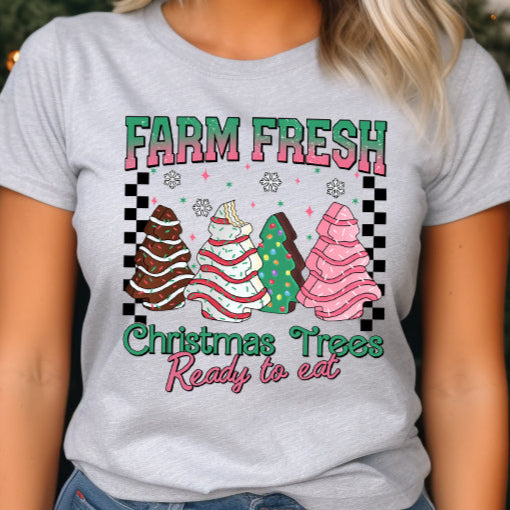 Farm Fresh Christmas Trees, Ready to Eat- 11" wide DTF Transfer