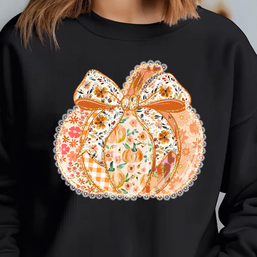 Floral Pumpkin Lace- 11” DTF Transfer