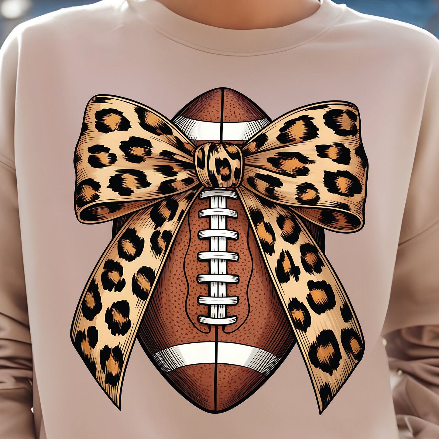 Cheetah Bow Football- 11" wide DTF Transfer