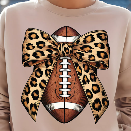 Cheetah Bow Football- 11" wide DTF Transfer