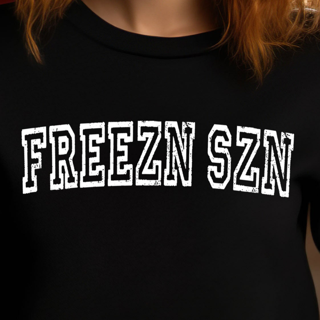 Freezn Szn- Single Color (white)- 11.5" wide Plastisol Screen Print Transfer