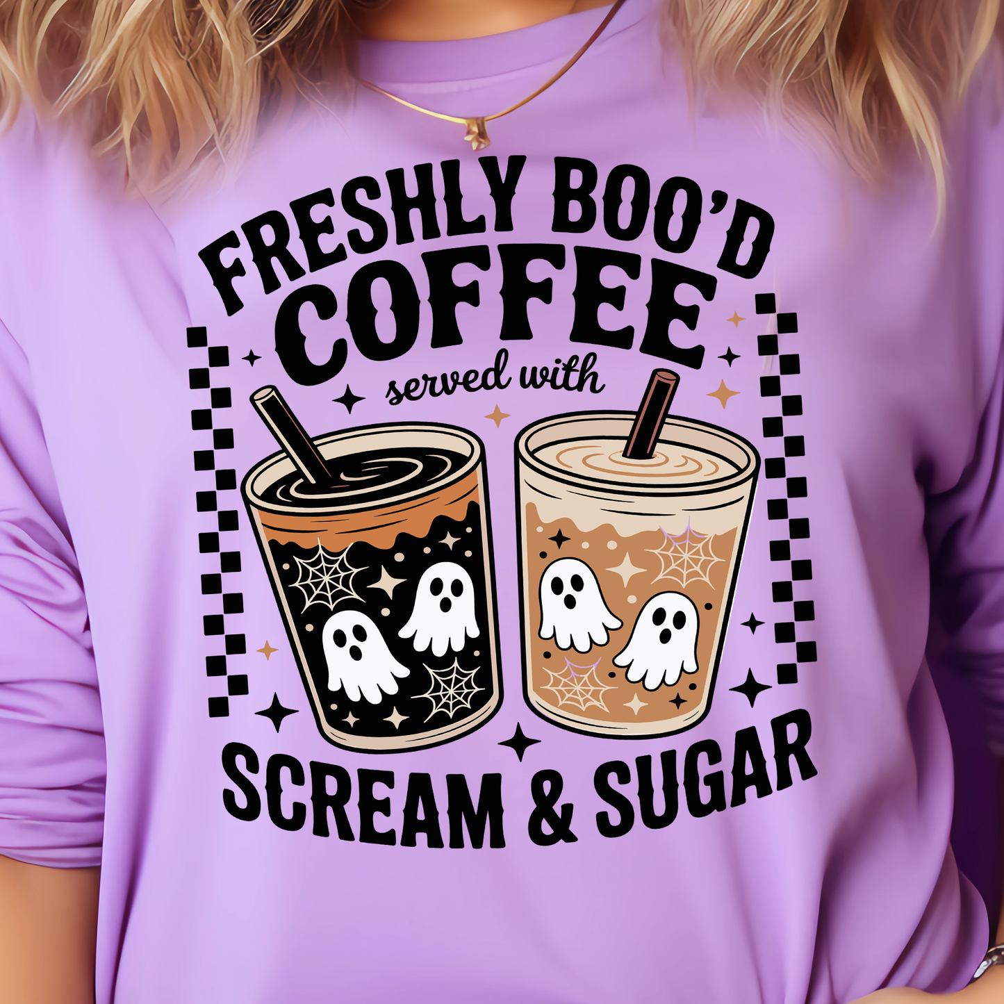 Freshly Boo'd Coffee Served with Scream and Sugar- 11" wide DTF Transfer