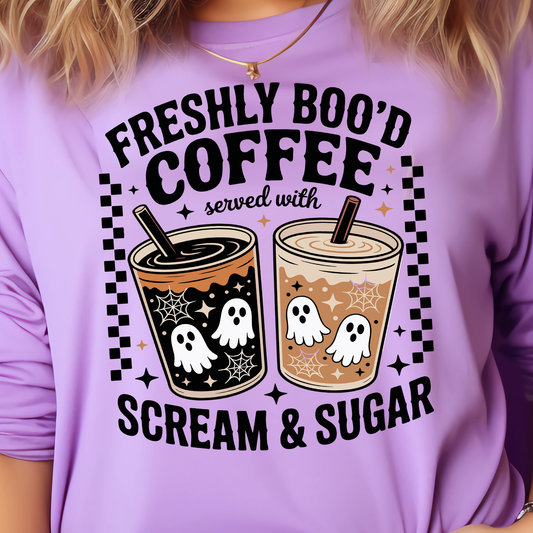 Freshly Boo'd Coffee Served with Scream and Sugar- 11" wide DTF Transfer