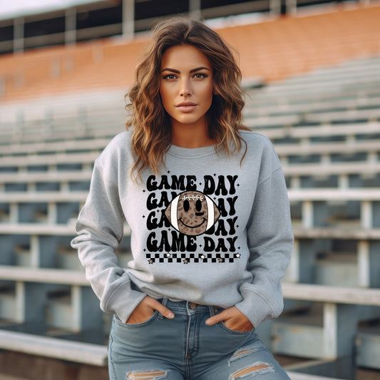 Game Day Leopard Football *full color matte clear film*- 3" wide Plastisol Screen Print Transfer