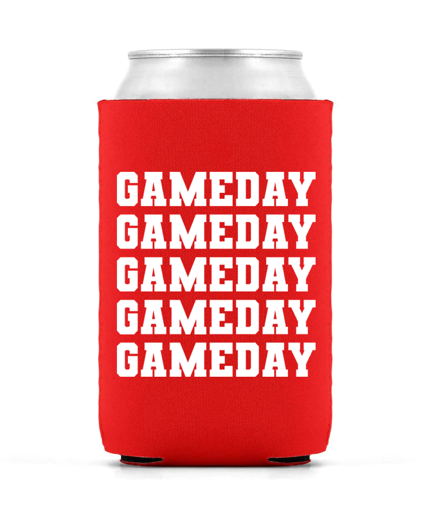 Gameday Stacked (Pocket/Koozie)- Single Color (white)- 3" wide Plastisol Screen Print Transfer