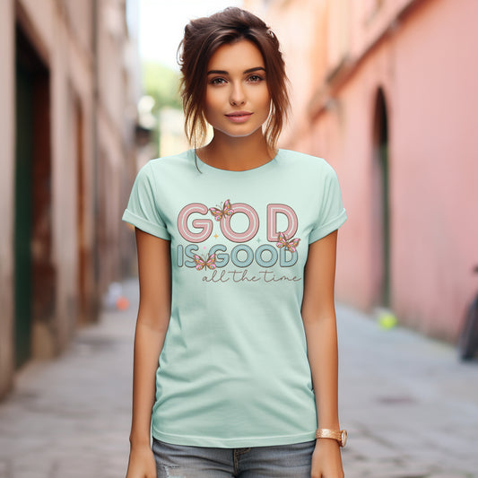 God is Good All the Time- *full color matte clear film*- 11.5" wide Plastisol Screen Print Transfer