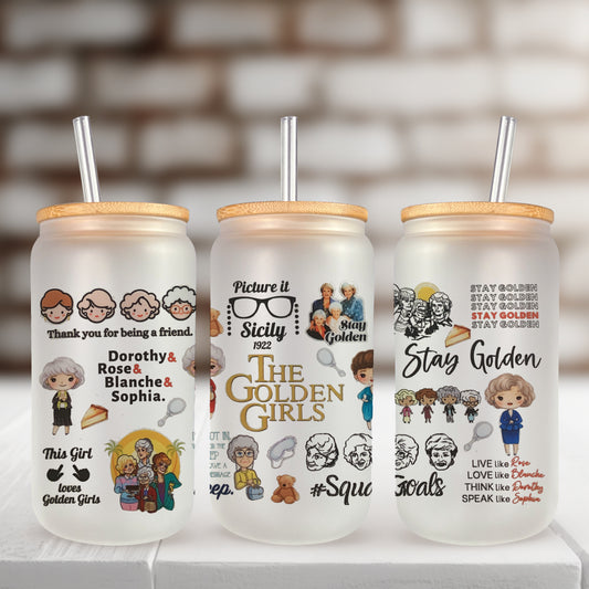 Gold Gals UV DTF- 16oz Cup Wrap
