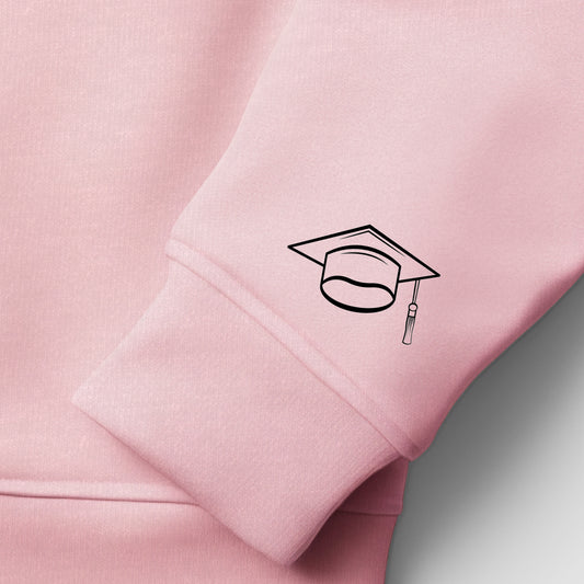 Graduation Hat Outine *Set of 2* (Pocket/Sleeve design)- Single Color (black)- 2" wide Plastisol Screen Print Transfer