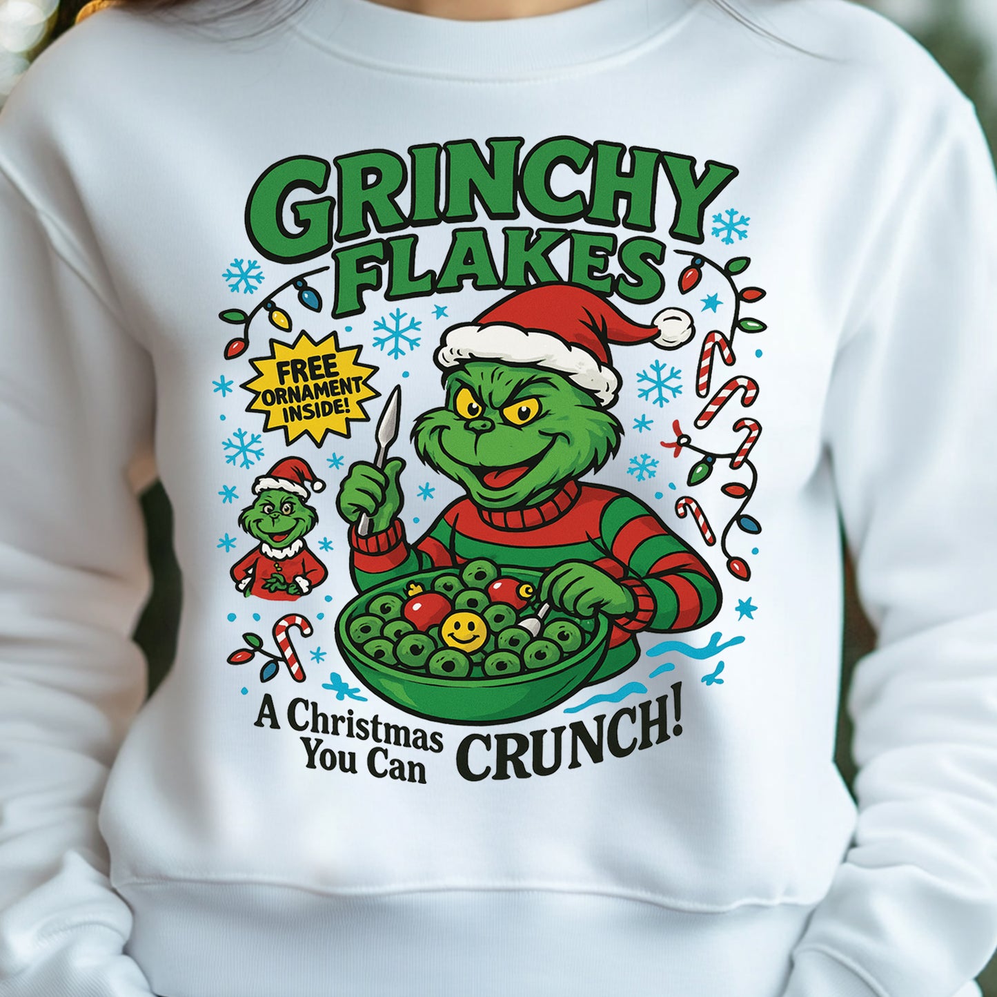 Grinchy Flakes- 11” DTF Transfer