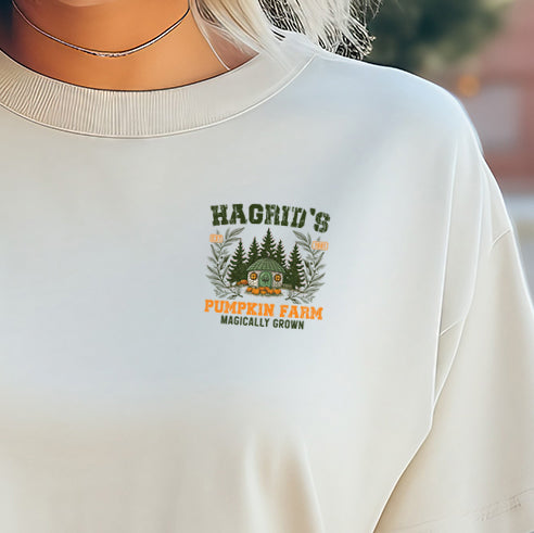 Hagrid's Pumpkin Farm...Magically Grown (pocket)- 3.2” wide DTF Transfer