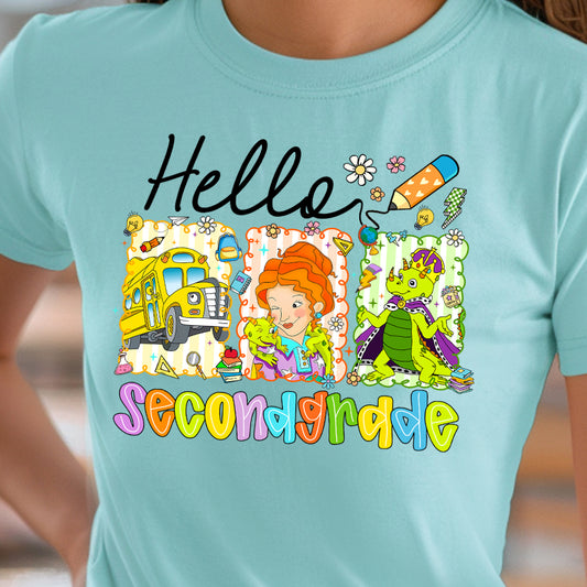 Hello Second Grade Miss Frizz- 11" wide DTF Transfer